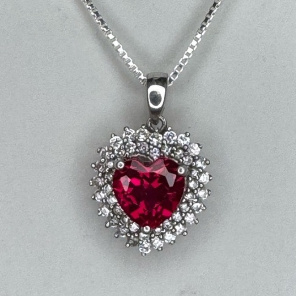 925 Ruby Heart Necklace